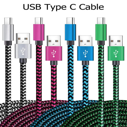 USB Type C Cable Date Sync 2.4A Fast 1M 2M 3M Charging Nylon Braided Wire Charger Cable For Samsung Huawei Android Mobile Phone Beauty World Shop