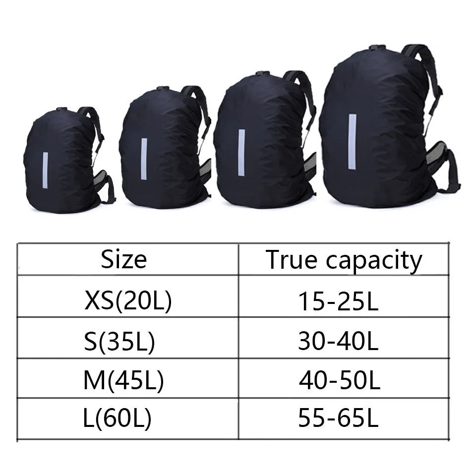 KoKossi 1Pcs 20-60L Outdoor Hiking Backpack Rain Cover Backpack Waterproof Cover Cycling Hiking Reflective Rain Cover Unisex Beauty World Shop