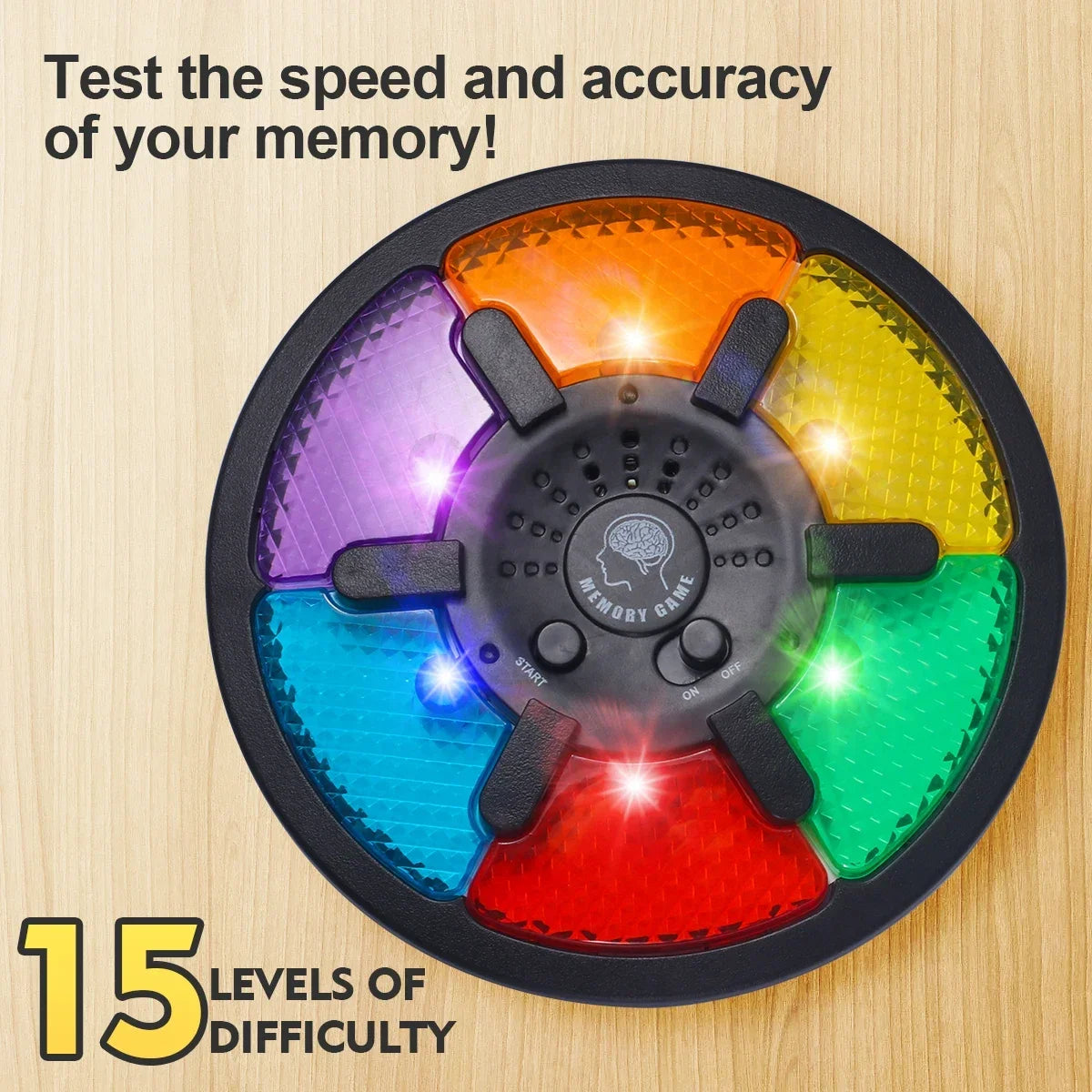 Memory Game Machine Handheld Electronic Memory Game with Light and Sound Puzzles Creative Interactive Game Toys Memory Training Beauty Fashion