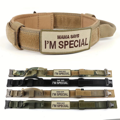 Heavy Duty Tactical Dog Collars with Handle Military Collar with Patch Outdoor Training and Walking for Medium and Large Dogs Beauty World Shop