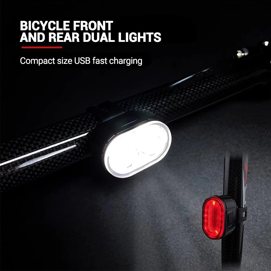 USB Rechargeable Bicycle Lights Bike Safety Warning Lamp Outdoor Waterproof Cycling Flashlight For Mountain And Road Bikes Beauty World Shop