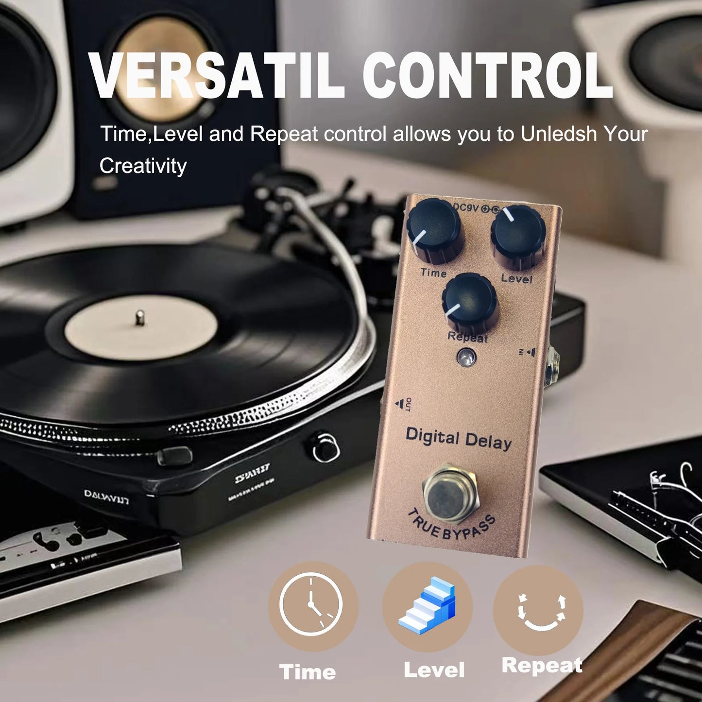 Mini Electric Guitar Effect Pedal Overdrive/Distortion Crunch/US Dream/Chorus/Vintage Phase/Digital Delay/Tremolo Beauty World Shop