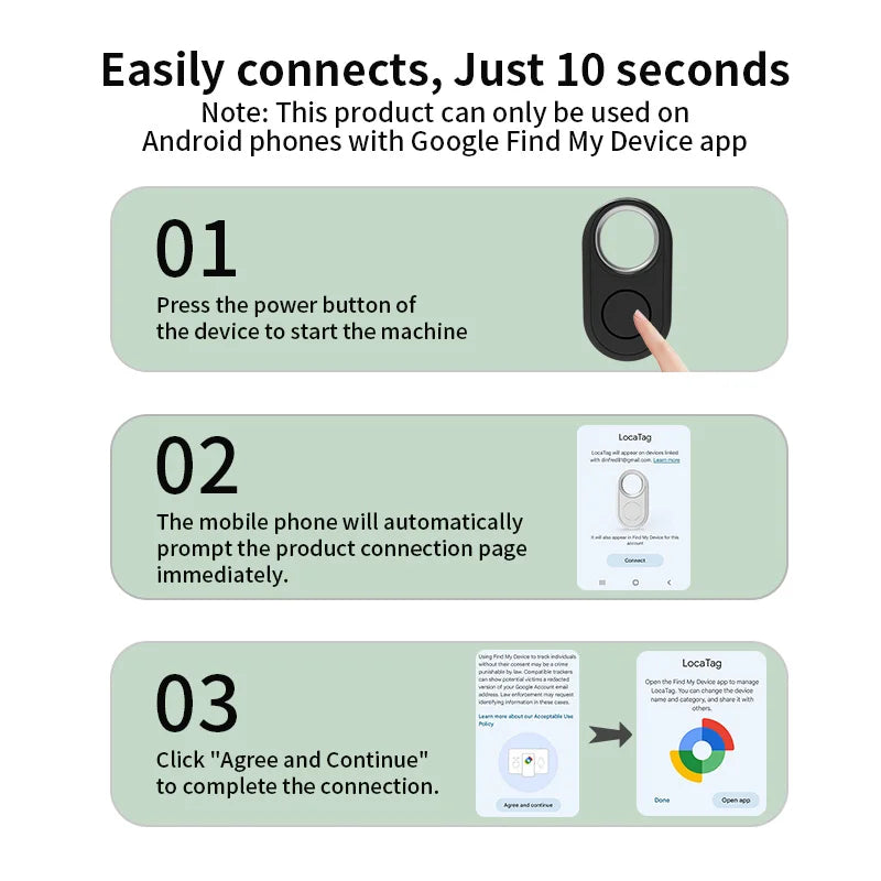 Long Distance Tracker for Samsung Device via Android Google Find Hub App Locator Finder Far Away Positioning Anti-lost Smart Tag Beauty World Shop