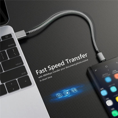 USB A to Type C Charging Cable 2A Fast Charger Nylon Data Cable 1M 2M 3M For Iphone Android Huawei Samsung TypeC Charging Device Beauty World Shop