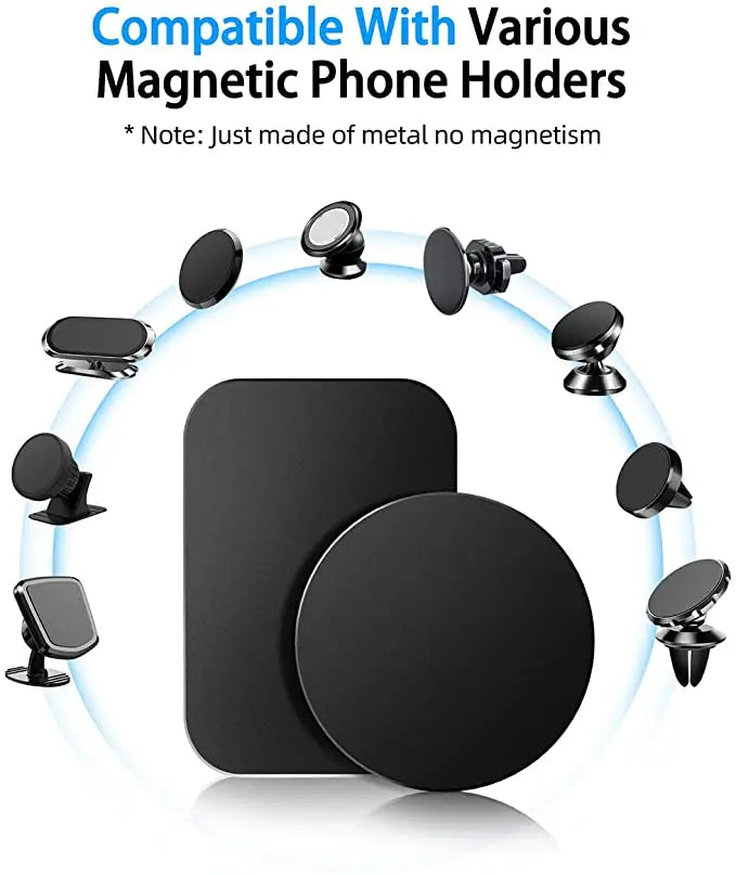 5pcs/Set Metal Disk Plate for Magnetic Phone Holder Black Iron Sheet Disk Sticker Car Phone Magnet Stand Accessories for car Beauty World Shop