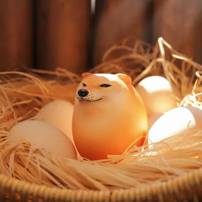 Creative Shiba Inu Realistic Egg Shape PVC Desk Decor Dog & Egg Union Decorations For Home Offices Fun Christmas Gifts Beauty World Shop