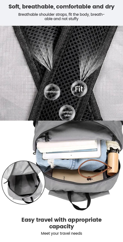 Outdoor Hiking Bag 20L Lightweight Portable Backpack Foldable Waterproof Folding Ultralight Pack for Women Men Travelling Hiking Beauty World Shop