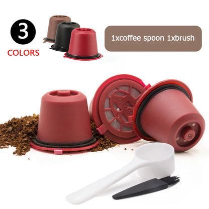 3pcs Refillable Reusable Coffee Capsule Filters for Nespresso Machine Beauty World Shop