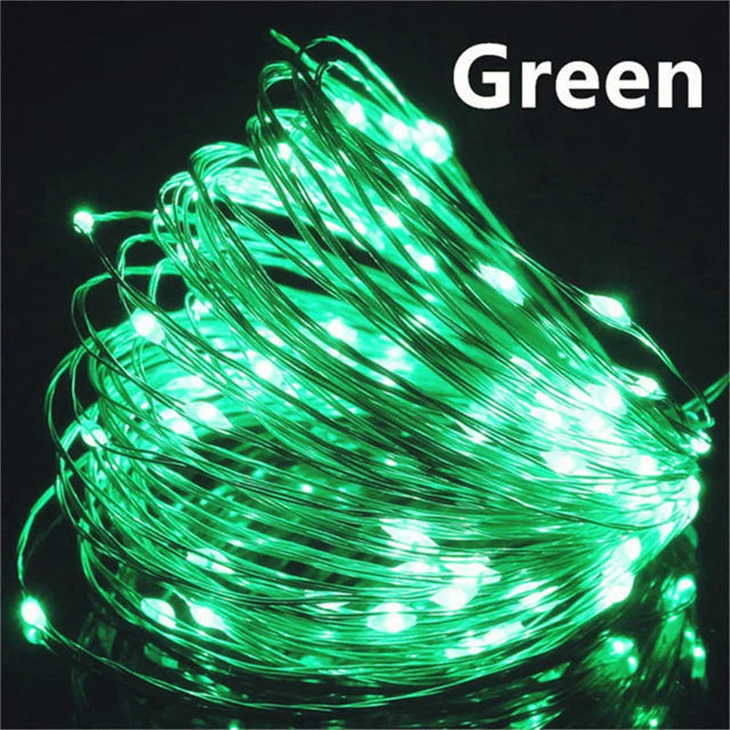USB Led Fairy Lights Copper Wire String 20M 200LED Holiday Outdoor Lamp Garland For Christmas Tree Wedding Party Decoration Beauty World Shop