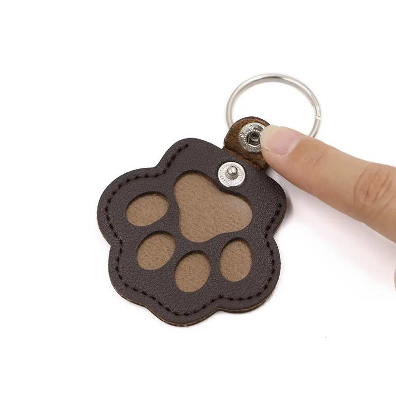 Pet Hair Memorial Keychain PU Leather Keepsake Locket for Cat Dog Fur Pet Hair Storage Pendant Handbag Hanging Accessories Beauty World Shop