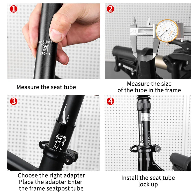 MUQZI MTB Road Bike Seat Tube Seatpost Reducing Sleeve 25.4 To 27.2 25.4 To 28.6 27.2 To 33.9 27.2 To 28.6 27.2 Turn 30.8 Beauty World Shop
