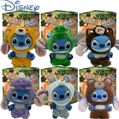 Disney Stitch Wild Animal Series Blind Box Plush Vinyl Toy Cute Doll Replica Mystery Box Bag Pendant Decor New Year Festive Gift Beauty World Shop
