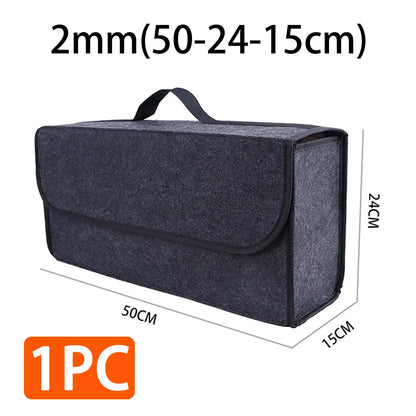 YONGRUN 1/2PCS Car Folding Storage Bag Trunk Felt Cloth Storage Bag Foldable Felt Box Portable Multifunctional Storage Bag Beauty World Shop