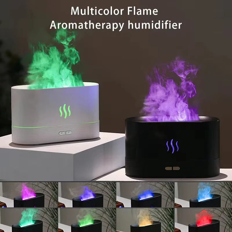 Vissko Aroma Flame Diffuser 180ML Air Humidifier Ultrasonic Aromatherapy Cool Mist Maker Essential Oil Lamp Difusers For Home Beauty World Shop