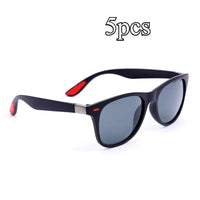 5pcs black red
