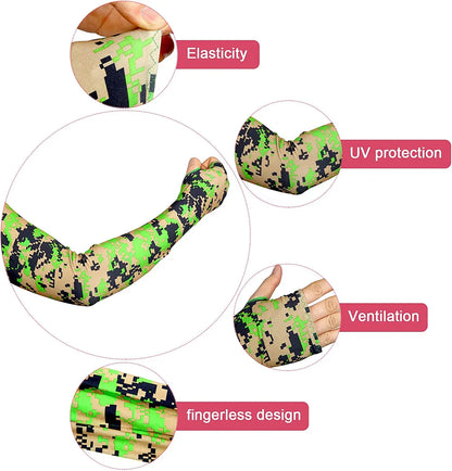1Pair Cooling Shawl Arm Sleeves Sun Protection for Women Men with Finger Hole for Golfing, Driving, Riding, Fishing Beauty World Shop