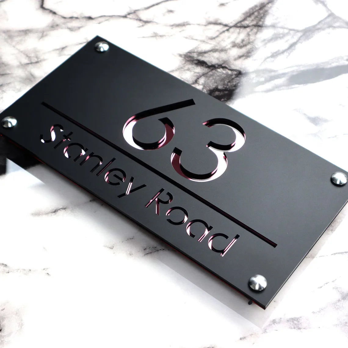 Customized Sign Outdoor House Number Plate Personalized Family Address Name Hotel Sign 3D Acrylic Laser Cut Wall Plaque Beauty World Shop