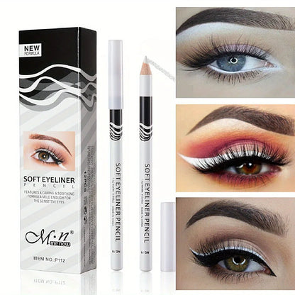 Wooden Rod White Inner Eyeliner Pen Eyelid Under Crease Pen Matte White Pen Beauty Eyeliner Easy Coloring Beauty Trend Shop