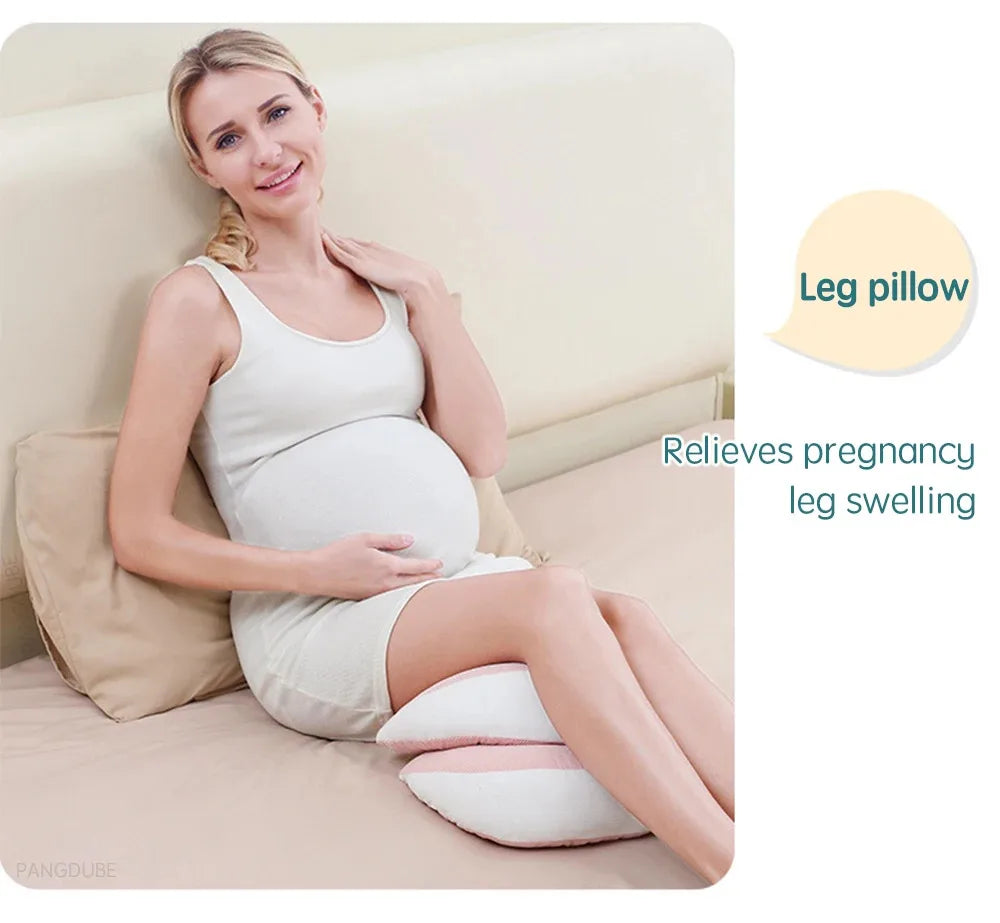 PANGDUBE Pregnancy Pillow with 1pc Free An Auxiliary Pillow Cotton Waist Support Pillow for Pregnant Women Sleeping Body Pillow Beauty World Shop