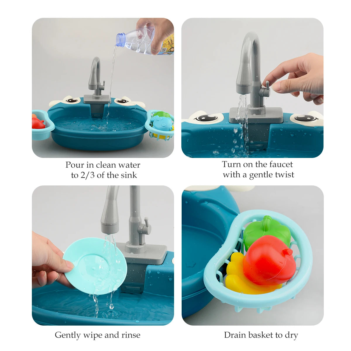 Dishwasher Toys, Kitchen Sink Electric Playing with Running Water  Automatic Water Cycle System Simulated kitchen accessories Beauty World Shop