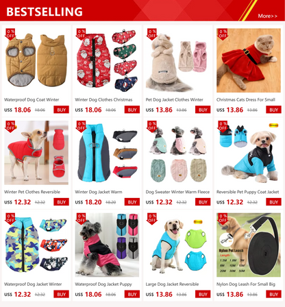 Waterproof Dog Coat Winter Fleece Clothes For Small Dogs Cats Thick Puppy Jacket Pet Vest Chihuahua Yorkshire Costume Overalls Beauty World Shop
