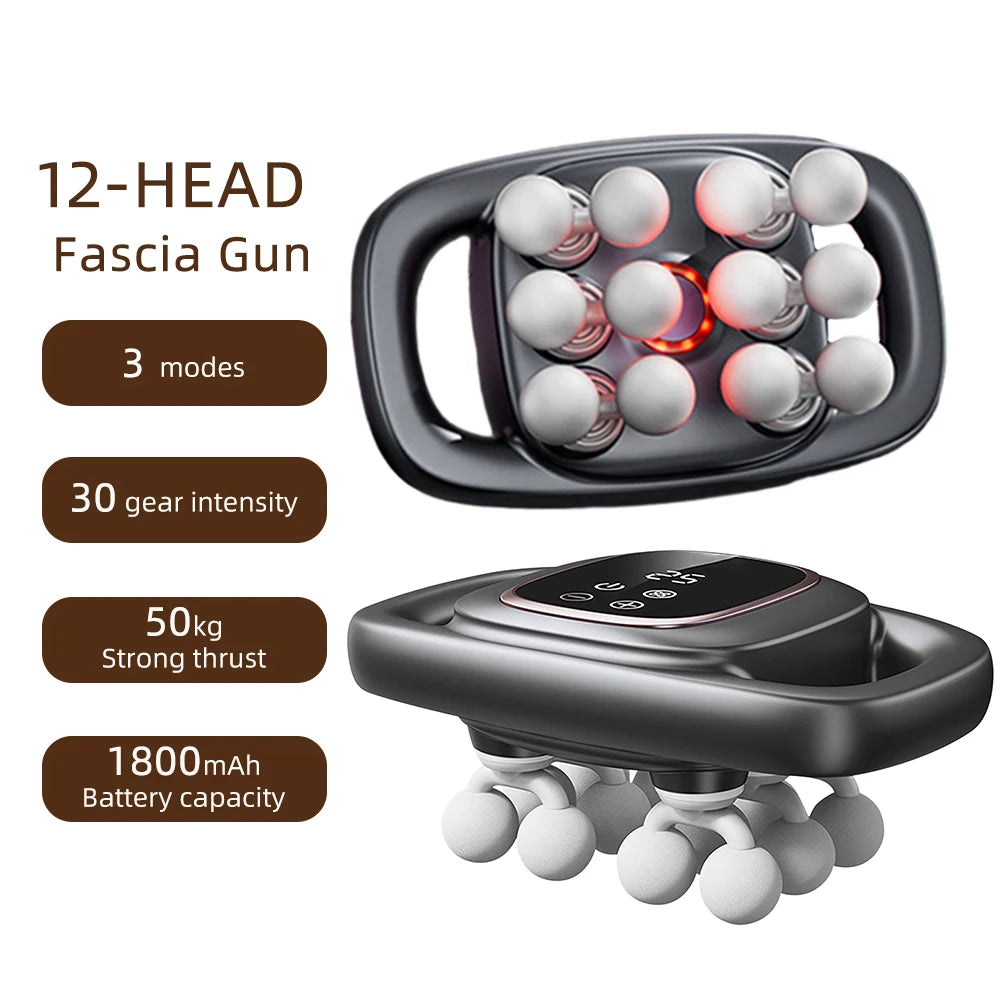 42-Heads Fascia Gun High-Frequency Vibration Body Massage Gun Back and Waist Massager Neck Shoulder Massager Muscle masajeador Beauty World Shop