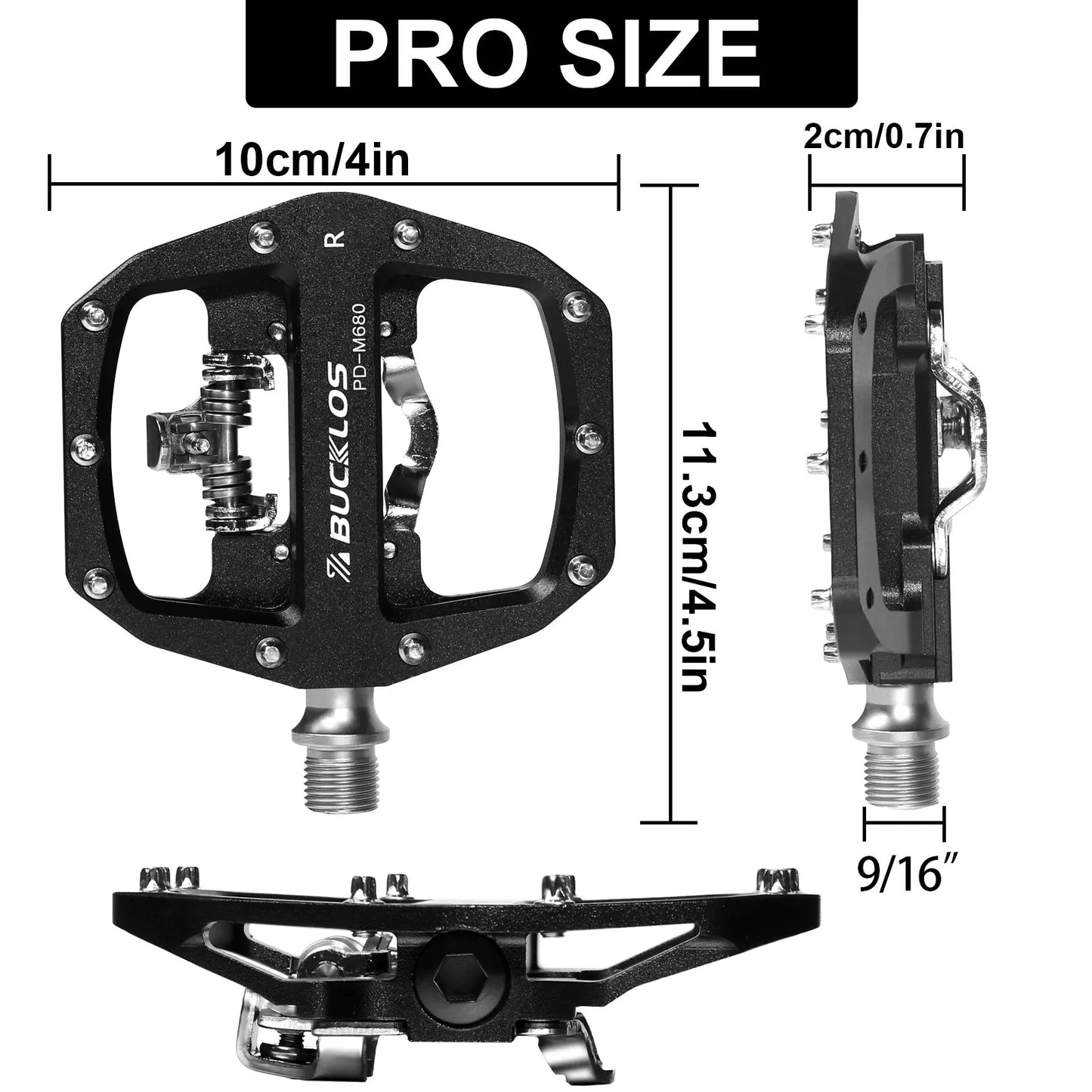 BUCKLOS Mountain Bike Pedals 3 Sealed Bearing PD-M680 Dual Clipless Flat & Lock Pedal Aluminum Cycling Pedals Fit Shimano SPD Beauty World Shop