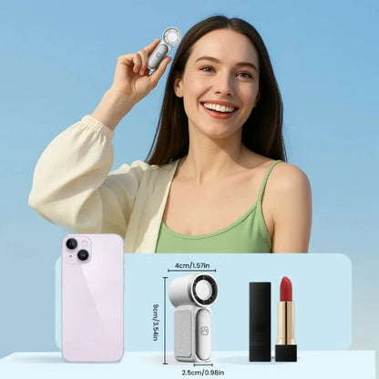 Mini Handheld Fan - Portable Turbo Fan with 100 Wind Speed, 1200mAh & Type-C, - Cooling Blower，Travel,R Cooling Device Beauty World Shop