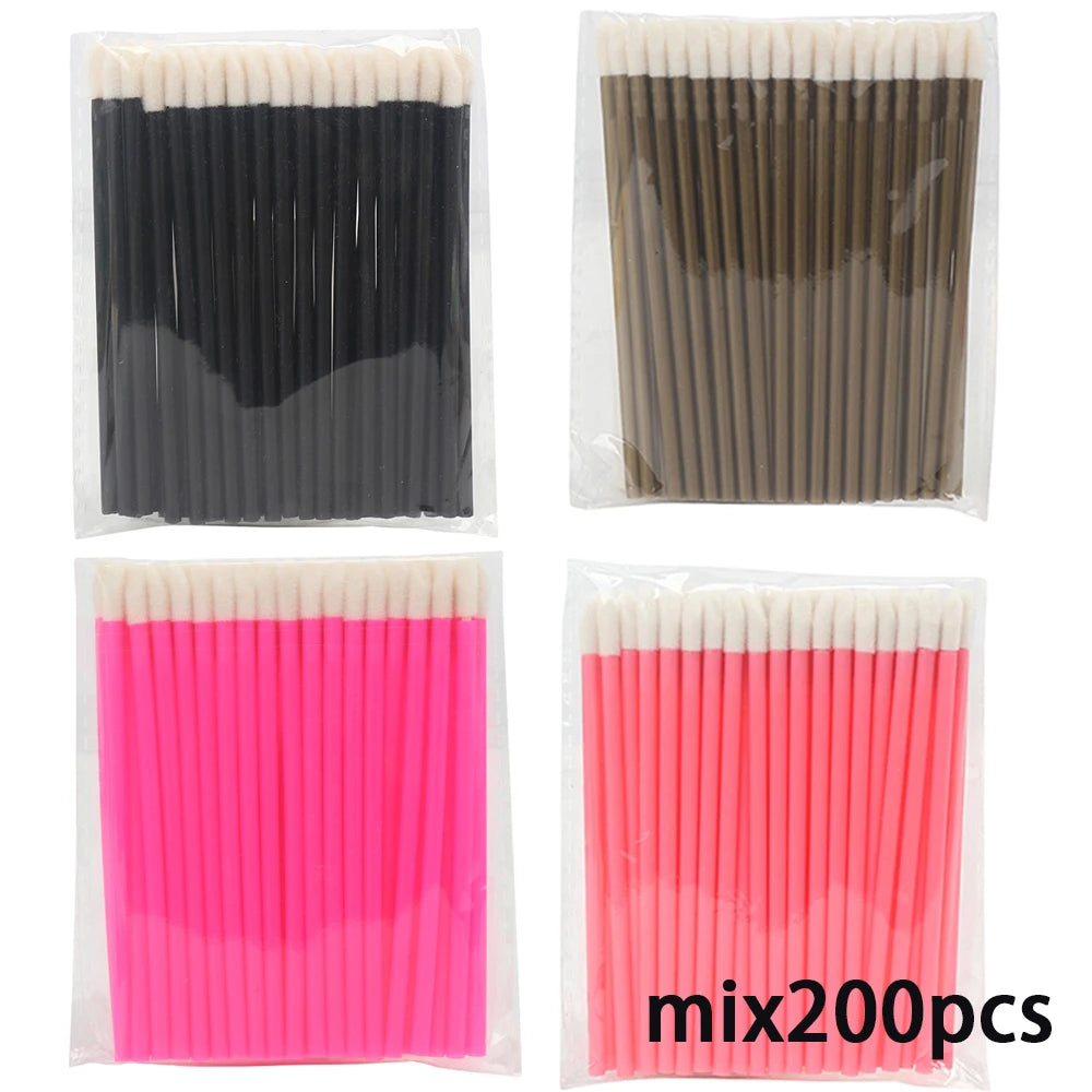 100/200pcs Lip Wands Applicators Eyelashes Brushes Lipstick Brush Mascara Applicator Gloss Wands Eyelash Extension Makeup Tool Beauty World Shop