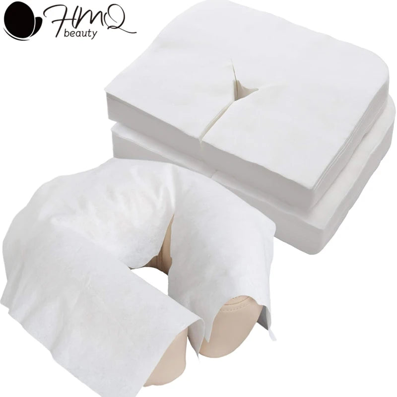 500/100pcs Disposable Face Cradle Covers Headrest Massage Pillow Paper Soft Non-Woven Face Covers for Spa Salon Beauty Supplies Beauty World Shop