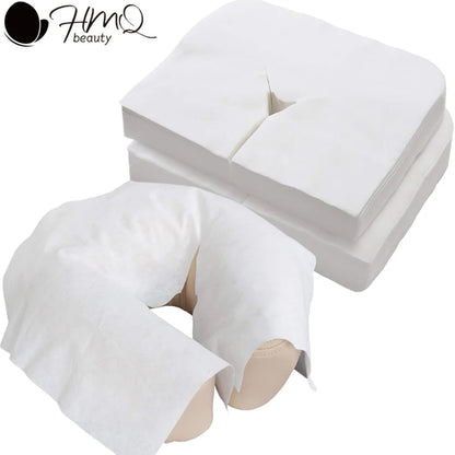 500/100pcs Disposable Face Cradle Covers Headrest Massage Pillow Paper Soft Non-Woven Face Covers for Spa Salon Beauty Supplies Beauty World Shop