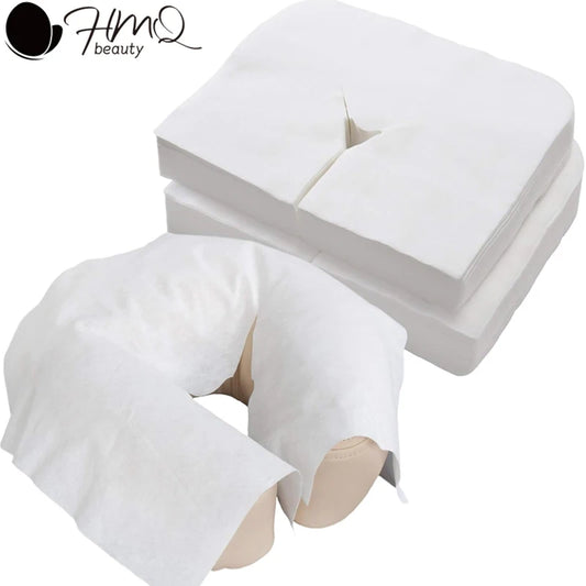 500/100pcs Disposable Face Cradle Covers Headrest Massage Pillow Paper Soft Non-Woven Face Covers for Spa Salon Beauty Supplies Beauty World Shop