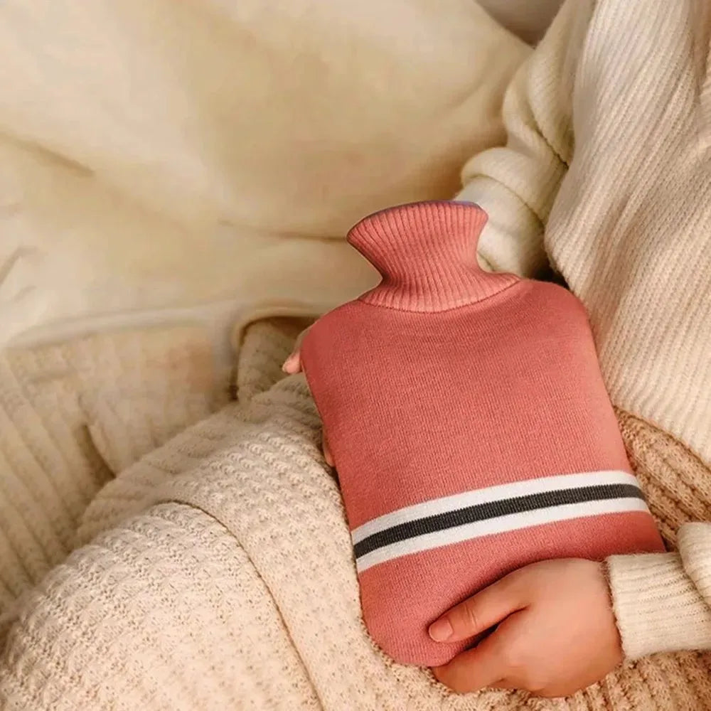 Hot Water Bottle with Knitted Cover Durable 1L/2L Hot Water Bag for Pain Relief Hot Cold Therapy Hand Feet Warmer Women Gifts Beauty World Shop