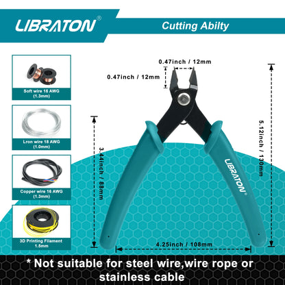 LIBRATON Micro Wire Cutter Precision Electronics Flush Cutter and Side Cutting Pliers Clean Cut for Model Jewelry Model Kits Beauty World Shop