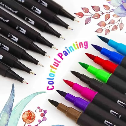 Vibrant Double-Ended Watercolor Markers – Art Set for Drawing & Crafts, Durable Plastic Bodies, Christmas Gift Beauty World Shop