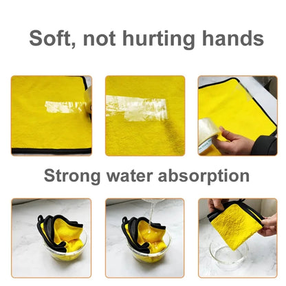 1/2/6pcs Microfiber Cleaning Towel Thicken Soft Drying Cloth Car Body Washing Towels Double Layer Clean Rags Car Accessories Beauty World Shop
