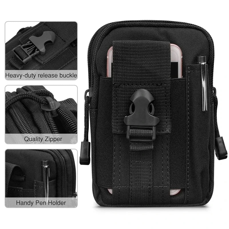 Mobile Phone Case Pouch Waist Bag Waterproof Nylon Multifunction Casual Men Waist Pack Male Small Bag Beauty World Shop