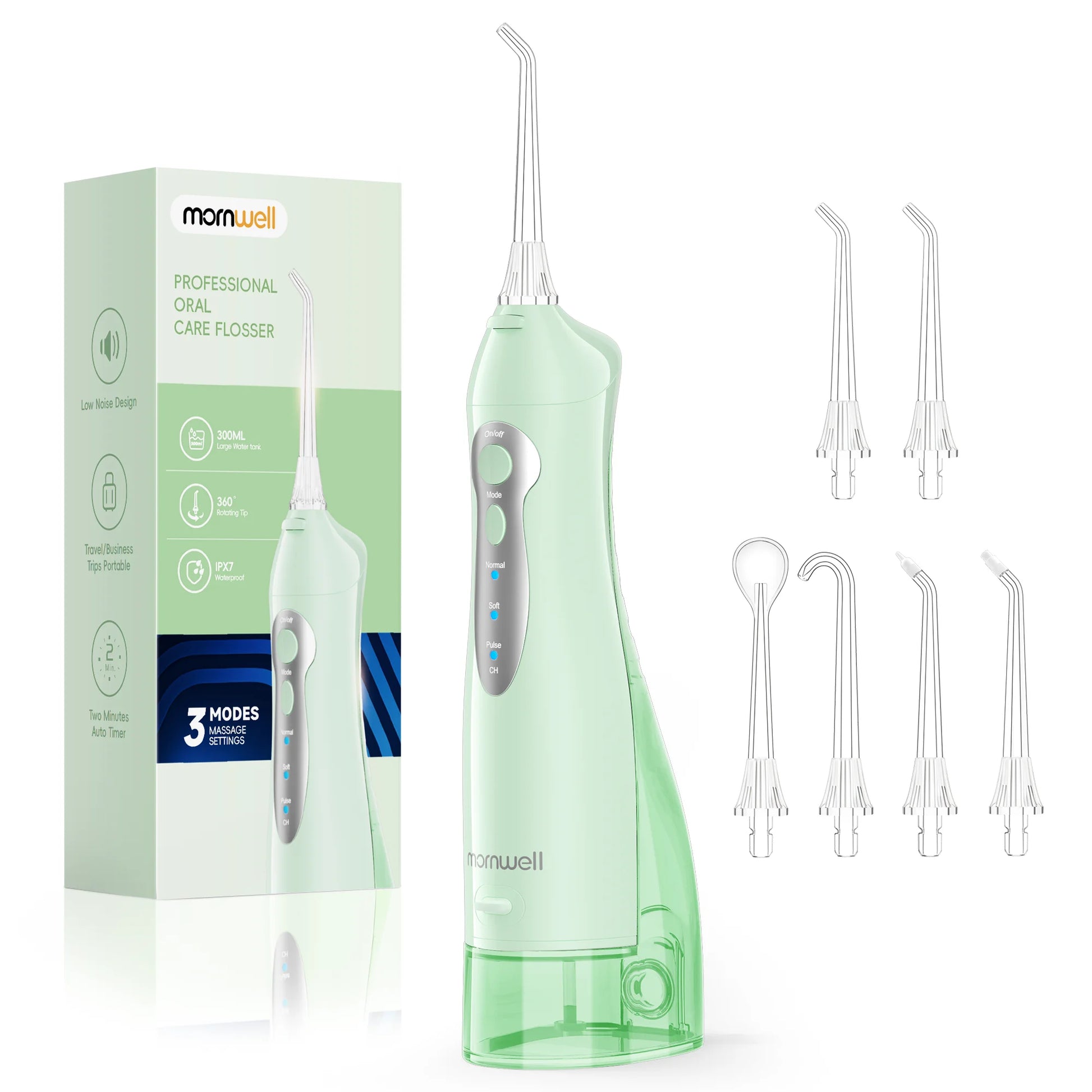 D52 Portable Cordless Water Flosser USB Rechargeable Water Jet Floss Tooth Pick 6 Jet Tip 300ml 3 Modes Teeth Clean for Travel Beauty World Shop