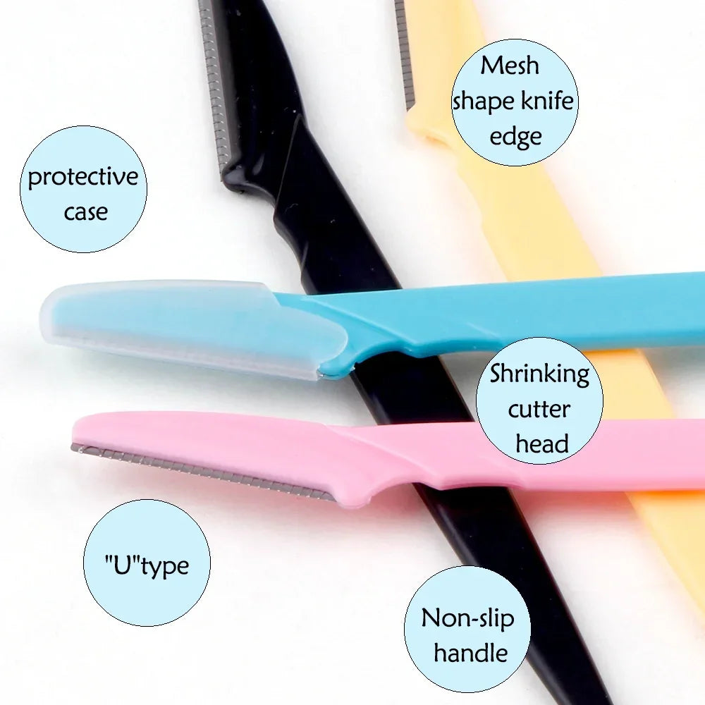 Portable Eyebrow Trimmer Blade Women's Face Shaver Safety Knife Makeup Scraper Hair Removal Tool for Eyebrow Epilation Beauty Trend Shop
