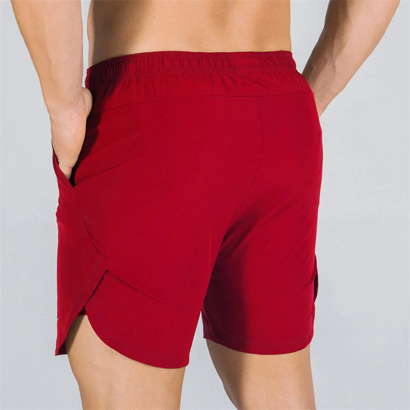 double-deck fitness sports shorts men summer slim quick drying breathable woven Shorts Men's sweatpants training gym clothing Beauty World Shop