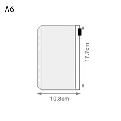 10Pcs  A5 A6 A7 Binder Pocket Binder Zipper Folders for 6 Ring Notebook Divider Page Waterproof PVC Leaf Document Filing Bag Beauty World Shop