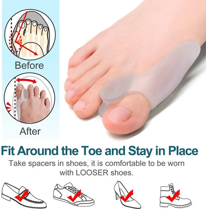 Get Relief from Bunions with 2pcs Soft Big Toe Corrector - Perfect for Night and Home Use, Long-term Comfort Beauty Trend Shop