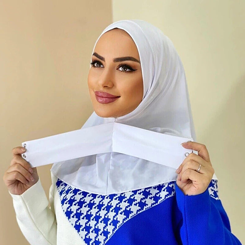 Ready To Go Full Cover Inner Instant Hijab for Ladies Girls Women With Tie Back Buttons Premium Quality Jersey Scarf Beauty World Shop