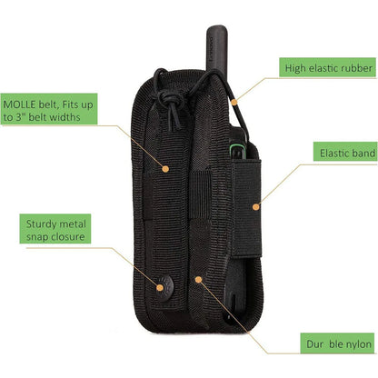 Tactical Walkie-Talkie Bag Radio Case Intercom Universal Pouch for Duty Belt Radio Holster Tactical Hunting Camping Adventure Beauty World Shop