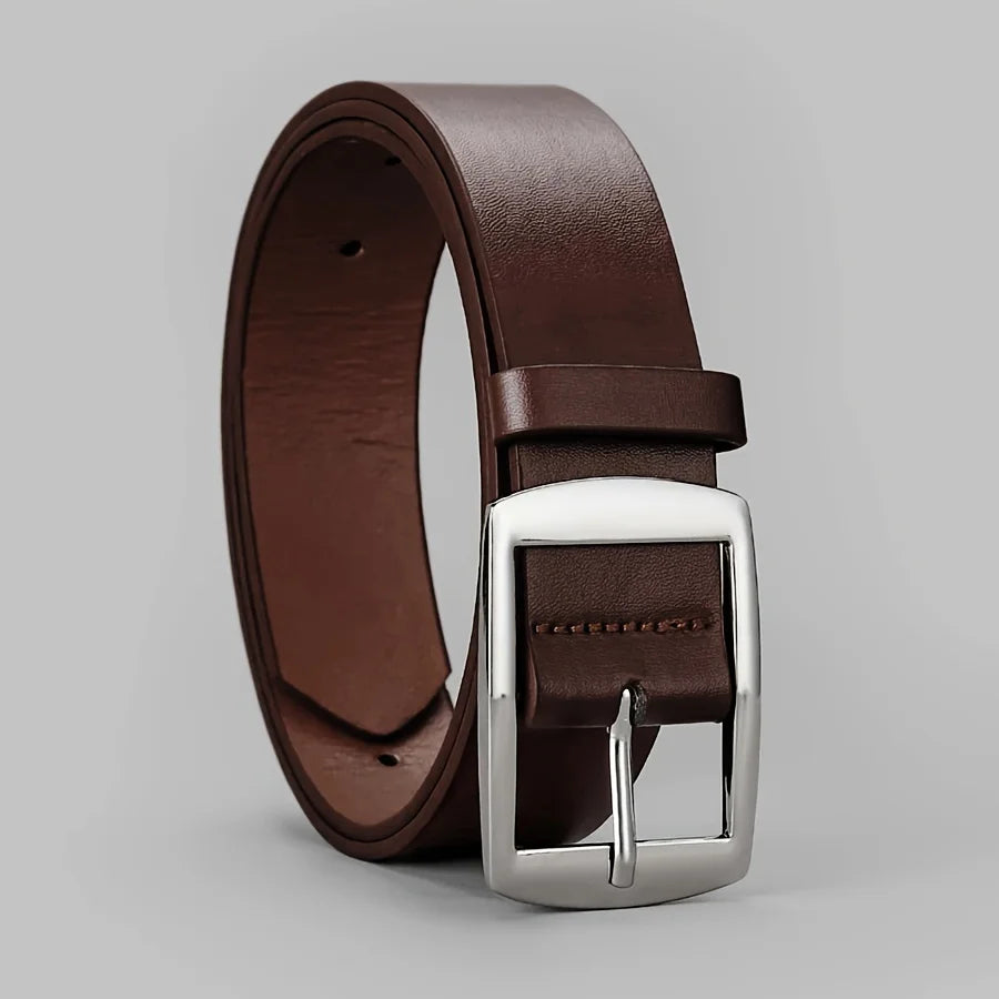 New Luxury Belt for Men PU Leather Belt Metal Pin Buckle High Quality Famous Brand Designer Waist Strap Belt for Jeans Plus Size Beauty World Shop