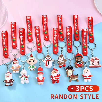 1/3/6PCSChristmas Keychain - Santa Claus Christmas Eve Gift - Doll Pendant - Couple Car And Bag Decoration Small Gift - Company Beauty World Shop