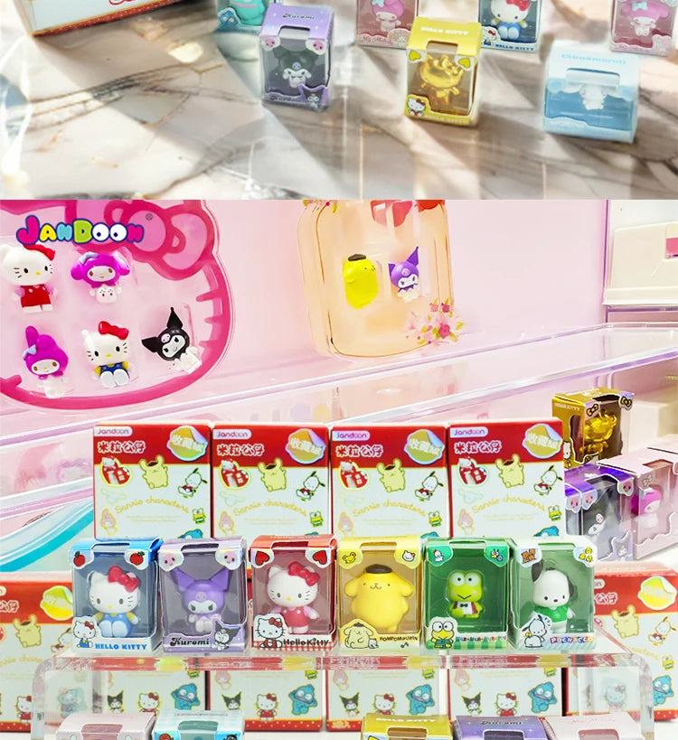 Sanrio Characters Sanrio Family Mini Figurine Series Blind Box Mini Doll Kt Cat Melody Kuromi Office Desktop Decoration Toy Gift Beauty World Shop