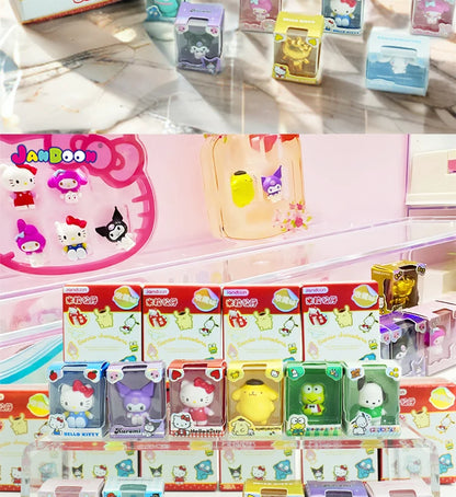 Sanrio Characters Sanrio Family Mini Figurine Series Blind Box Mini Doll Kt Cat Melody Kuromi Office Desktop Decoration Toy Gift Beauty World Shop