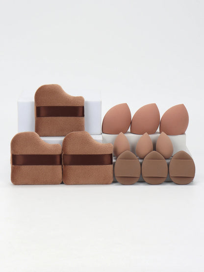 12-Piece All-Purpose Makeup Sponge Set, Made of 3 Loose Powder Puffs, 3 Mini Air Cushion Puffs, 3 Beauty Eggs and 3 Mini Beauty Beauty World Shop