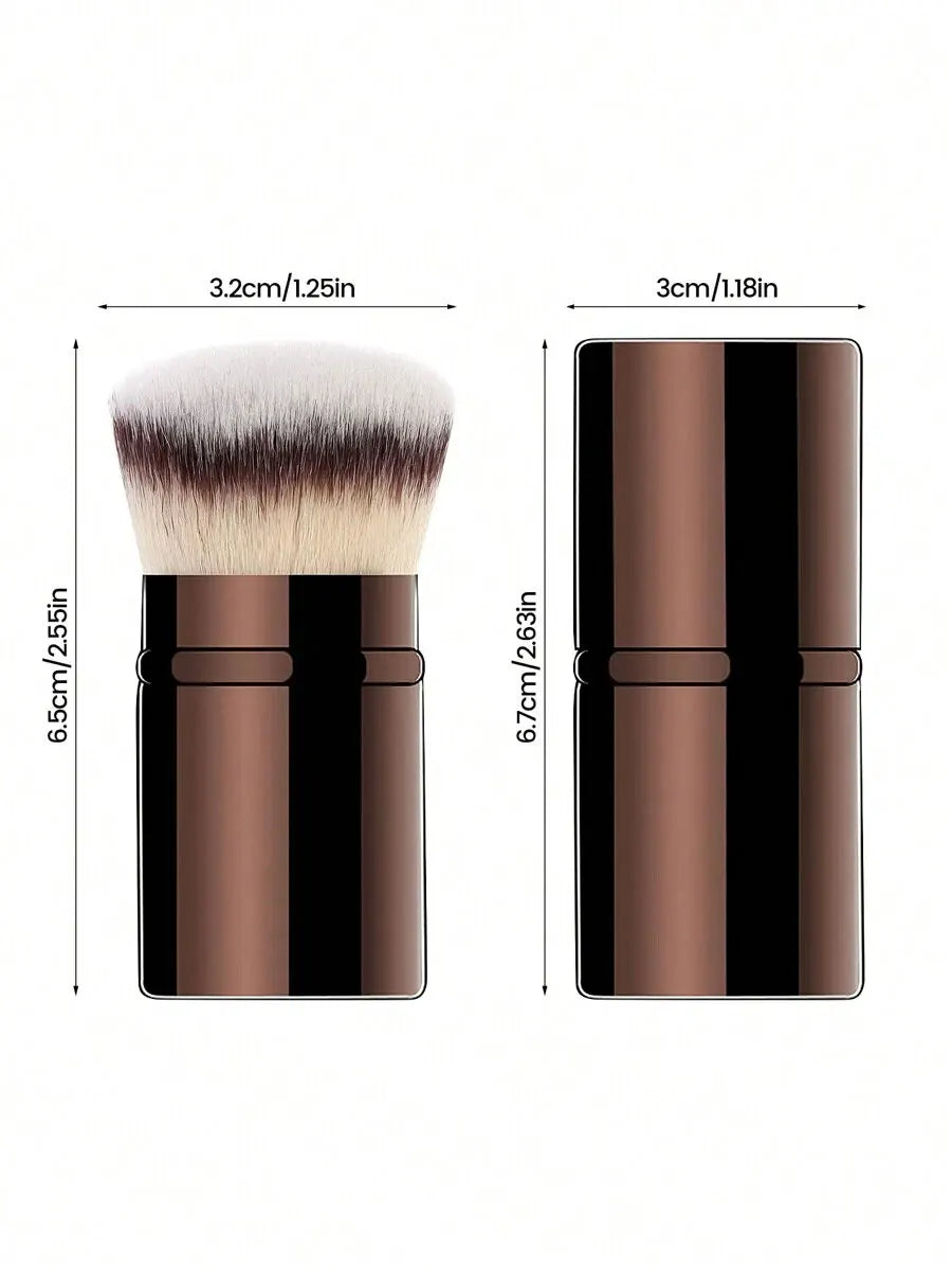 1pc Professional Face Retractable Makeup Brush,Blush Brush Foundation Brush Loose Powder Brush Synthetic Hair Ultra-Soft Doundat Beauty World Shop